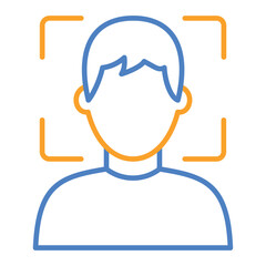 Face Scanner Blue And Orange Line Icon