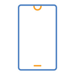 Smart Phone Blue And Orange Line Icon