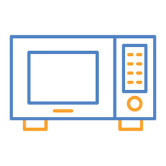 Microwave Blue And Orange Line Icon