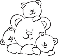Cute Teddy bear, doodle illustration 