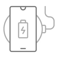 Wireless Charger Greyscale Line Icon