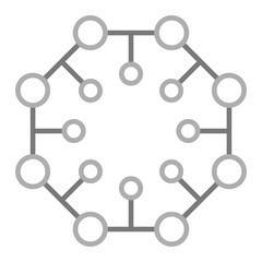 Nanotechnology Greyscale Line Icon