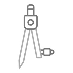 Compass Greyscale Line Icon