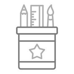 Stationary Greyscale Line Icon