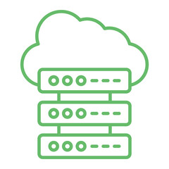 Cloud Storage Multicolor Line Icon