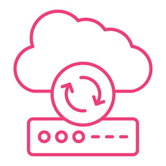 Cloud Sync Multicolor Line Icon