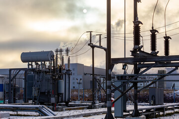 Electrical transformer, equipment for stepping up or stepping down voltage, high voltage power plant