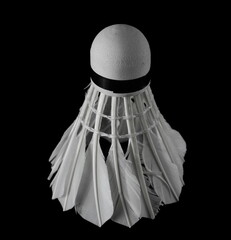 Fototapeta na wymiar Badminton ball isolated on black