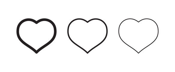 Heart vector icons. Set of love symbols. Isolated pictograms. Valentine's day design elements.