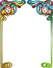 Border elements in the art nouveau style,