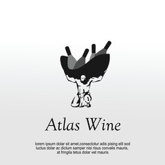 atlas illustration lifting a wine bucket logo design idea