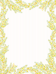 Obraz premium ミモザのフレーム縦向き