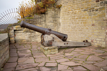 Old cannons on a castle, Schloss Waldeck