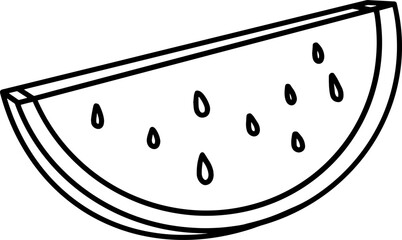 watermelon fruit line drawing outline