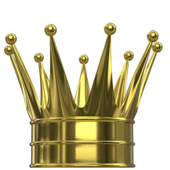 3D rendering illustration of a gold crown