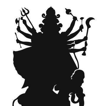 recommend clip art:  Indian Hindu Goddess Maa Durga silhouette