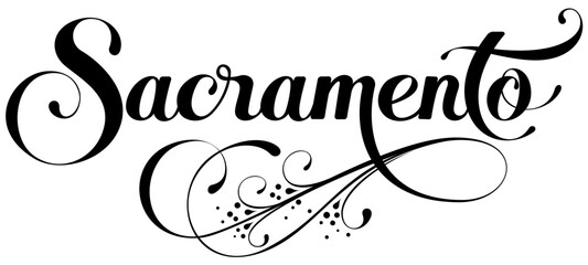 Sacramento - custom calligraphy text