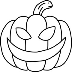 simplicity halloween pumpkin freehand drawing flat design.