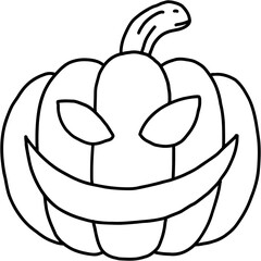 simplicity halloween pumpkin freehand drawing flat design.