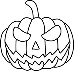 simplicity halloween pumpkin freehand drawing flat design.