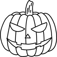 simplicity halloween pumpkin freehand drawing flat design.