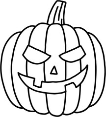 simplicity halloween pumpkin freehand drawing flat design.