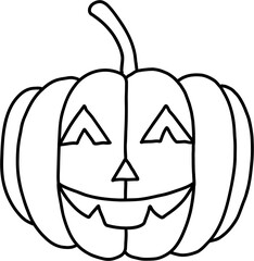 simplicity halloween pumpkin freehand drawing flat design.
