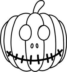 simplicity halloween pumpkin freehand drawing flat design.