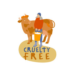 Cruelty free label. Friends not food sticker.