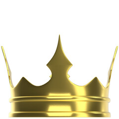 3D rendering illustration of a gold crown