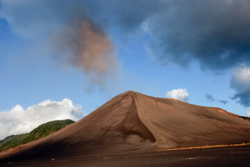 Smoke on Yasur Volcano at daytime, Tanna Island, Vanuatu