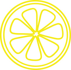 lemon fruit line drawing outline