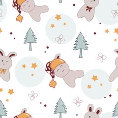 cute kids seamless pattern design