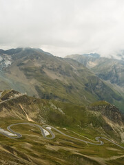 view of the peaks and meadows in the austrian alps