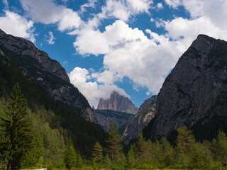 three peaks in the Italian alps