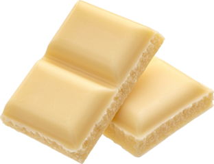 White milk chocolate pieces isolated