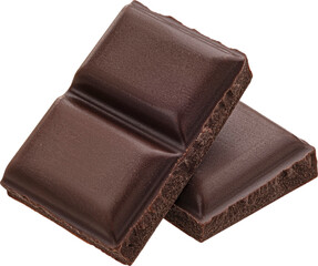 Milk chocolate pieces isolated