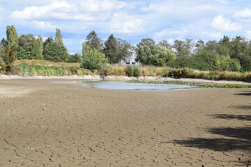 Wasserloch als Rest eines ausgetrockneten See im Naturschutzgebiet Thürer Wiesen