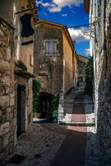 Fototapeta na wymiar View to the old streets and houses. Old village Eze, southern France