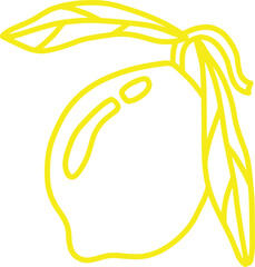 lemon fruit line drawing outline
