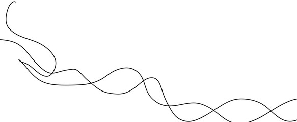 Line art striped graphic template.Abstract black wave design element.