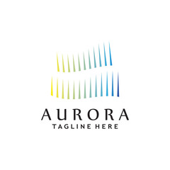 aurora light wave logo template