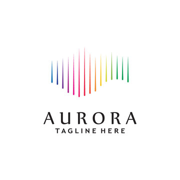 aurora light wave logo template