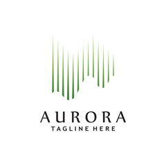 aurora light wave logo template - obrazy, fototapety, plakaty