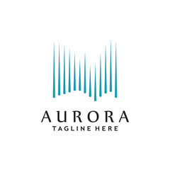 aurora light wave logo template