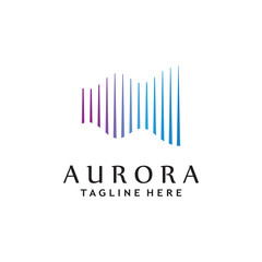aurora light wave logo template