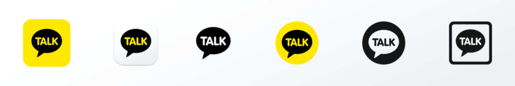 Kakaotalk logotype with shadow. Kakaotalk buttons set. Editorial illustration. Vinnitsa, Ukraine - September 12, 2022