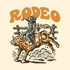 Rodeo cowboy illustration
