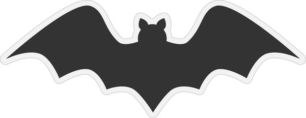 Bat sticker, black and white.