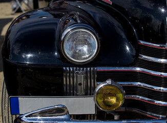 front headlight of an old car